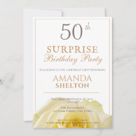 Invitación Moderna Rosa Amarilla 50.ª fiesta de cumpleaños so