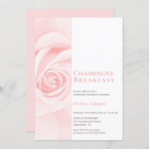 Invitación Moderna Rosa Champagne Desayuno Nodal Ducha