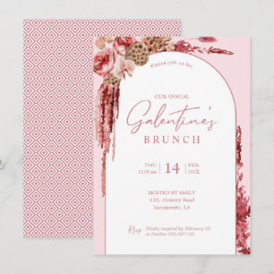 Invitación moderna rosa del Boho floral del día de