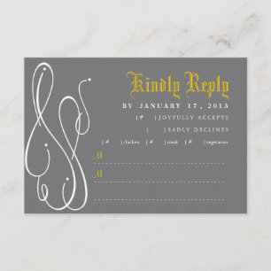 Invitación moderna RSVP de la boda del remolino