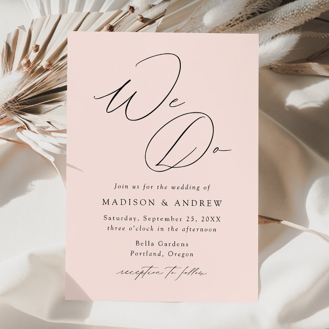 Invitación Moderna Rubor elegante que hacemos Boda (Subido por el creador)