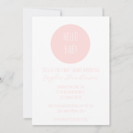 Invitación moderna Rubor Pink Baby Shower