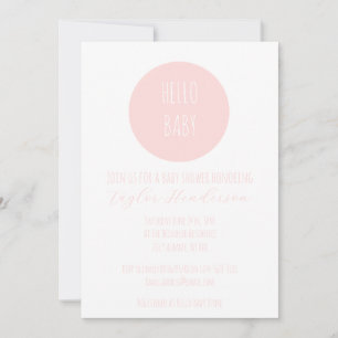Invitación moderna Rubor Pink Baby Shower