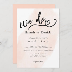 Invitación Moderna Rubor Simple We Do Typography Boda