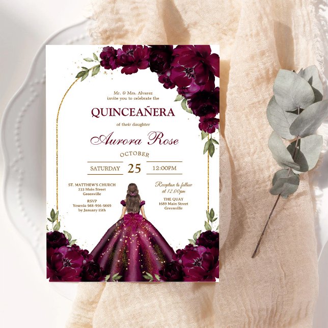 Invitación moderna rústica de Quinceañera (Subido por el creador)