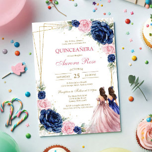 Invitación Moderna Rustica de Quinceañera
