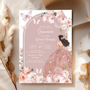 Invitación Moderna Rústica de Quinceañera