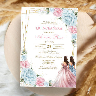 Invitación Moderna Rústica Quinceañera