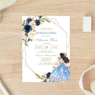 Invitación Moderna Rústica Quinceañera