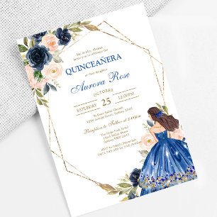 Invitación Moderna Rústica Quinceañera