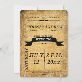 Invitación moderna, rústica y elegante a la boda