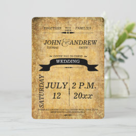 Invitación moderna, rústica y elegante a la boda