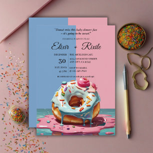 Invitación Moderna salpicadura de donut género Baby Shower ne
