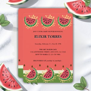 Invitación Moderna sandía Splash Baby Shower