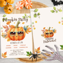 Moderna Script Colorful Pumpkin Kid Halloween Part