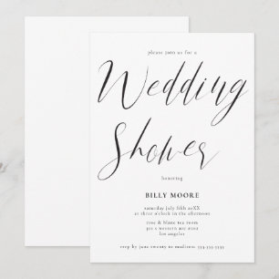 Invitación Moderna secuencia de comandos género ducha de matr