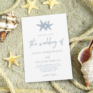 Invitación Moderna secuencia de comandos Starfish Beach Dusty