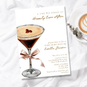 Invitación Moderna Sencilla Cocktail Temática Mocha Bridal Du
