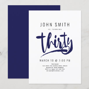 Invitación Moderna, simple, masculina celebración Cumpleaños