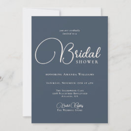Invitación Moderna simplicidad Navy Blue Bridal Shower