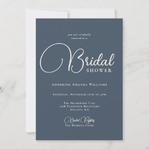 Invitación Moderna simplicidad Navy Blue Bridal Shower