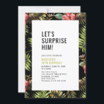 Invitación Moderna Sorpresa Tropical Fiesta de Cumpleaños par<br><div class="desc">Celebre su día especial con esta invitación a la fiesta de cumpleaños tropical que incluye tipografía simple y elegante y patrones tropicales. Perfecto para una fiesta de cumpleaños de verano,  una fiesta temática tropical o cualquier fiesta sorpresa.</div>