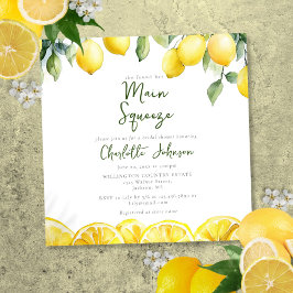 Invitación Moderna Squeeze Watercolor Lemon Bridal Ducha