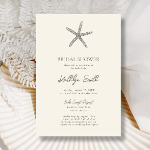 Invitación Moderna Starfish Beach Ocean Boda Bridal Shower