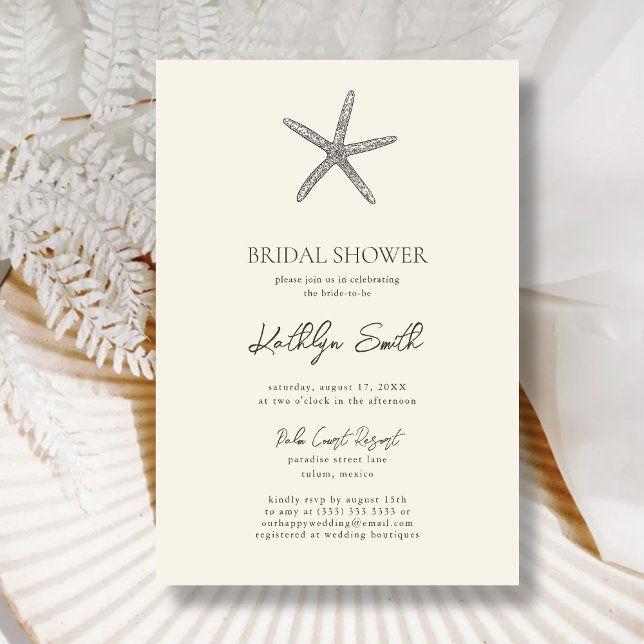 Invitación Moderna Starfish Beach Ocean Boda Bridal Shower (Subido por el creador)