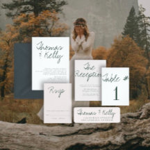 Moderna suite Boda caligráfica