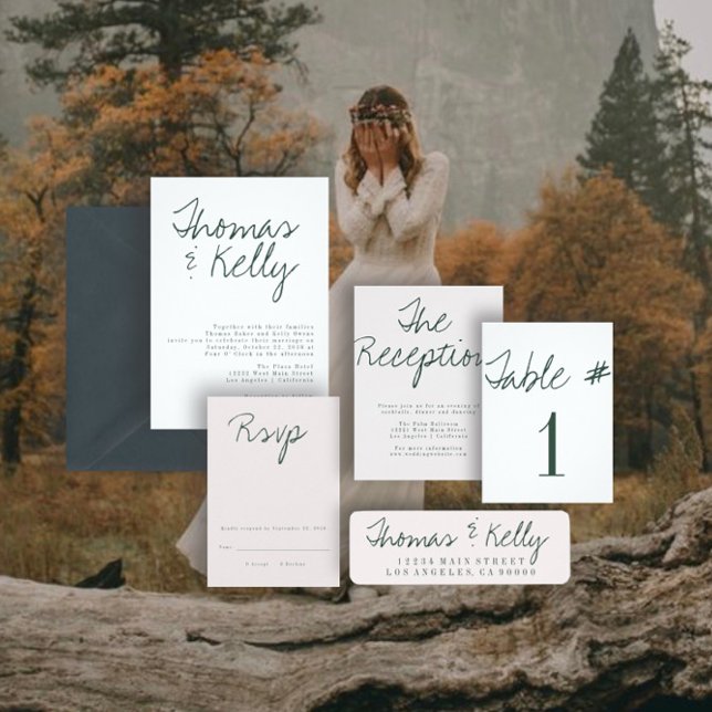 Invitación Moderna suite Boda caligráfica (Subido por el creador)