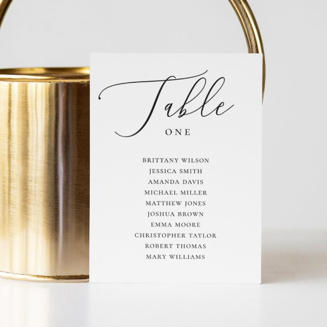 Invitación Moderna tabla de asientos de Boda de guiones blanc (Subido por el creador)
