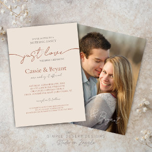 Invitación Moderna Terracota Elegante Boda de fotografías con