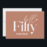 Invitación Moderna terracota mínima simple 50 años<br><div class="desc">Moderna tipografía mínima simple terracota y blanca invitación de 50 años. Parte de una colección contemporánea.</div>