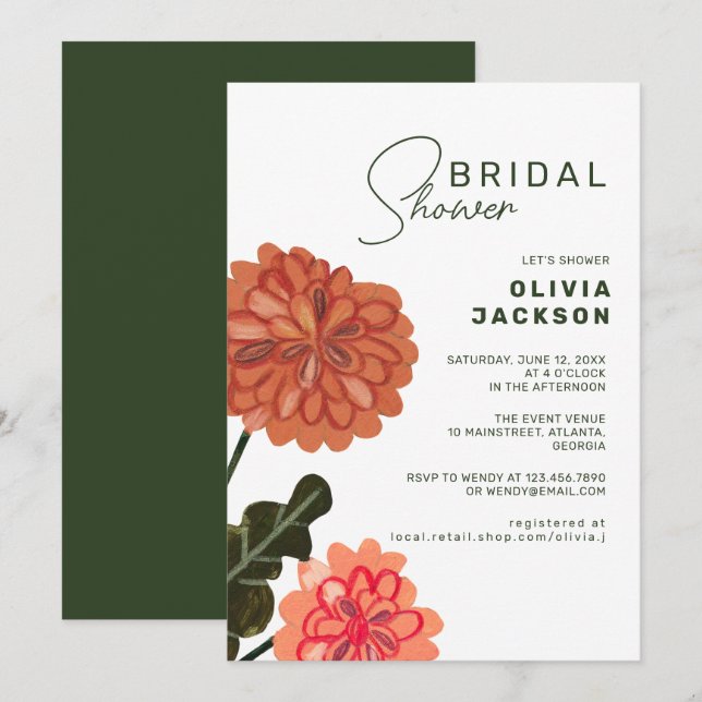 Invitación Moderna terraza de durazno de durazno de durazno f (Anverso / Reverso)