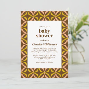 Invitación Moderna tipografía audaz retro amarillo Baby Showe