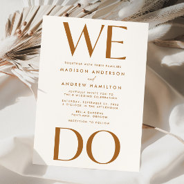 Invitación Moderna tipografía audaz Terracota que hacemos Bod