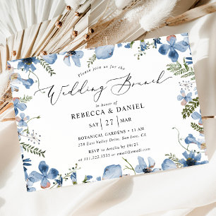 Invitación Moderna Tipografía Boda Botánico Brunch