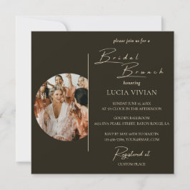 Invitación Moderna tipografía Foto Bridal Shower Brunch