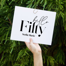 Invitación Moderna tipografía mínima simple 50 años