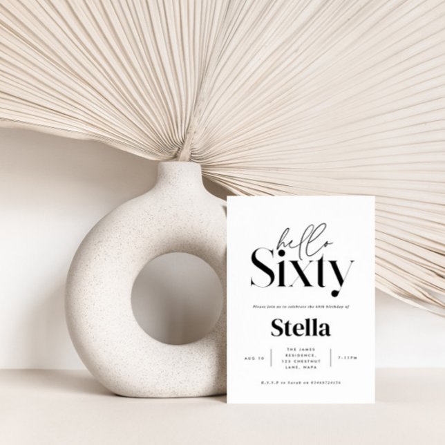 Invitación Moderna tipografía mínima simple cumpleaños número (Subido por el creador)