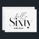 Invitación Moderna tipografía mínima simple cumpleaños número<br><div class="desc">Moderna y mínima tipografía simple invitación de cumpleaños 60 en blanco y negro. Parte de una colección contemporánea.</div>