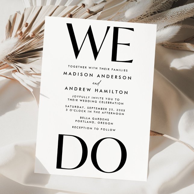 Invitación Moderna tipografía negra audaz que hacemos Boda (Subido por el creador)