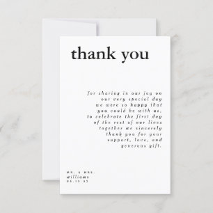 Invitación Moderna Tipografía Negra y Blanca Agradecimiento d