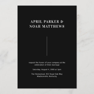 Invitación Moderna tipografía simple blanco negro