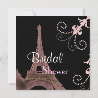 Invitación moderna torre de eiffel vintage paris ducha de nov