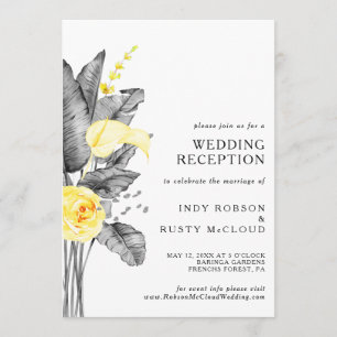 Invitación moderna tropical para recepción de boda