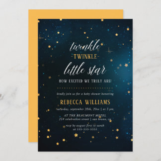 Invitación Moderna Twinkle Twinkle Little Star Baby Shower