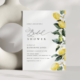 Invitación Moderna vegetación Boda de flores de limón ducha