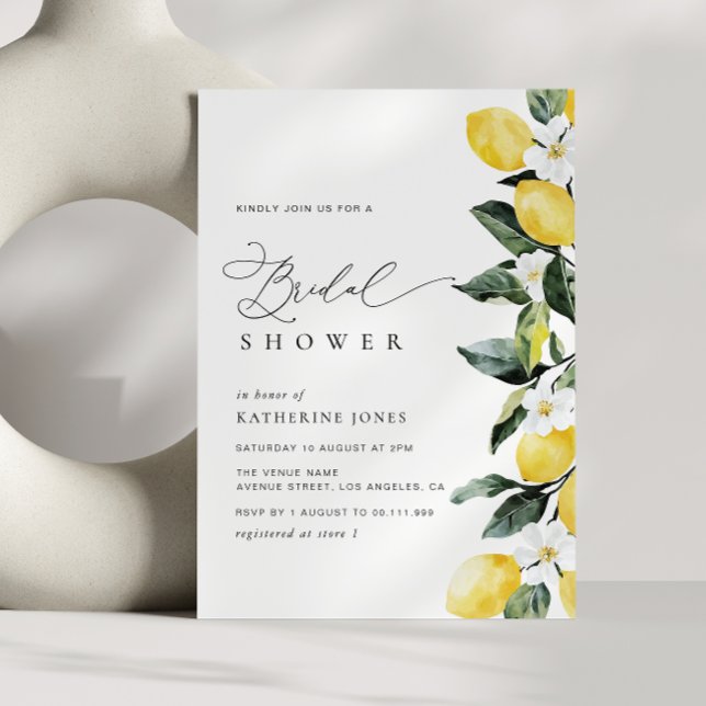 Invitación Moderna vegetación Boda de flores de limón  ducha  (Subido por el creador)